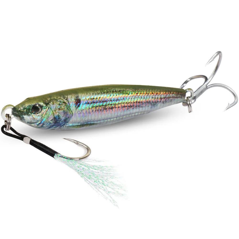 HydroCast Pro Metal Jig – Emerald Pilchard Feathered