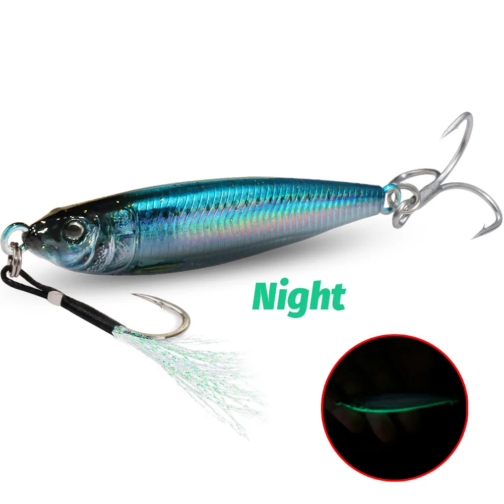 HydroCast Pro Metal Jig – Night Glow Oceanic Blue